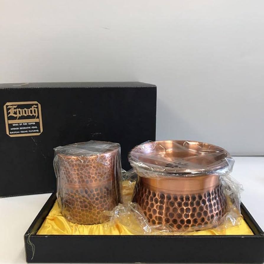 Amazon.co.jp: 純銅製 茶筒 湯こぼし セット 島本製作所 茶器